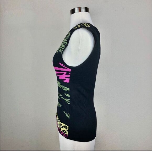 Cache | Multicolor Animal Print Sleeveless Knit Top Size Medium - Picture 2 of 6